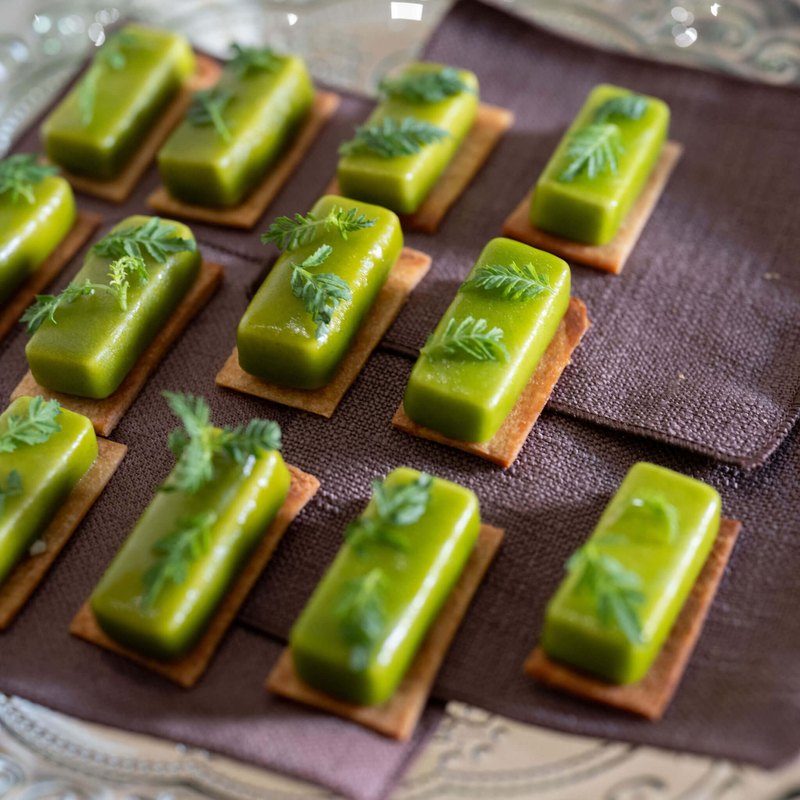 Leek panna cotta on toasted brioche