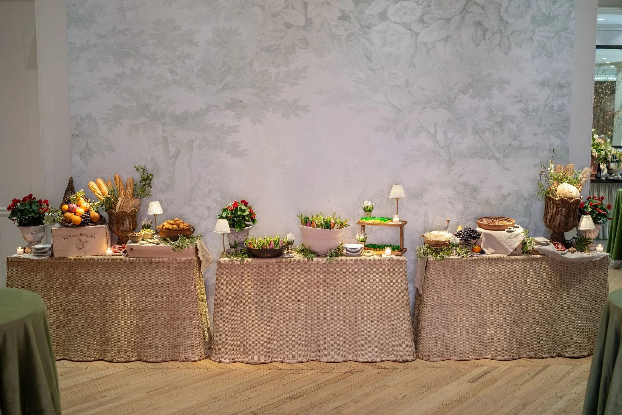 A tray of canap&eacute;s carried across a North Shore evening